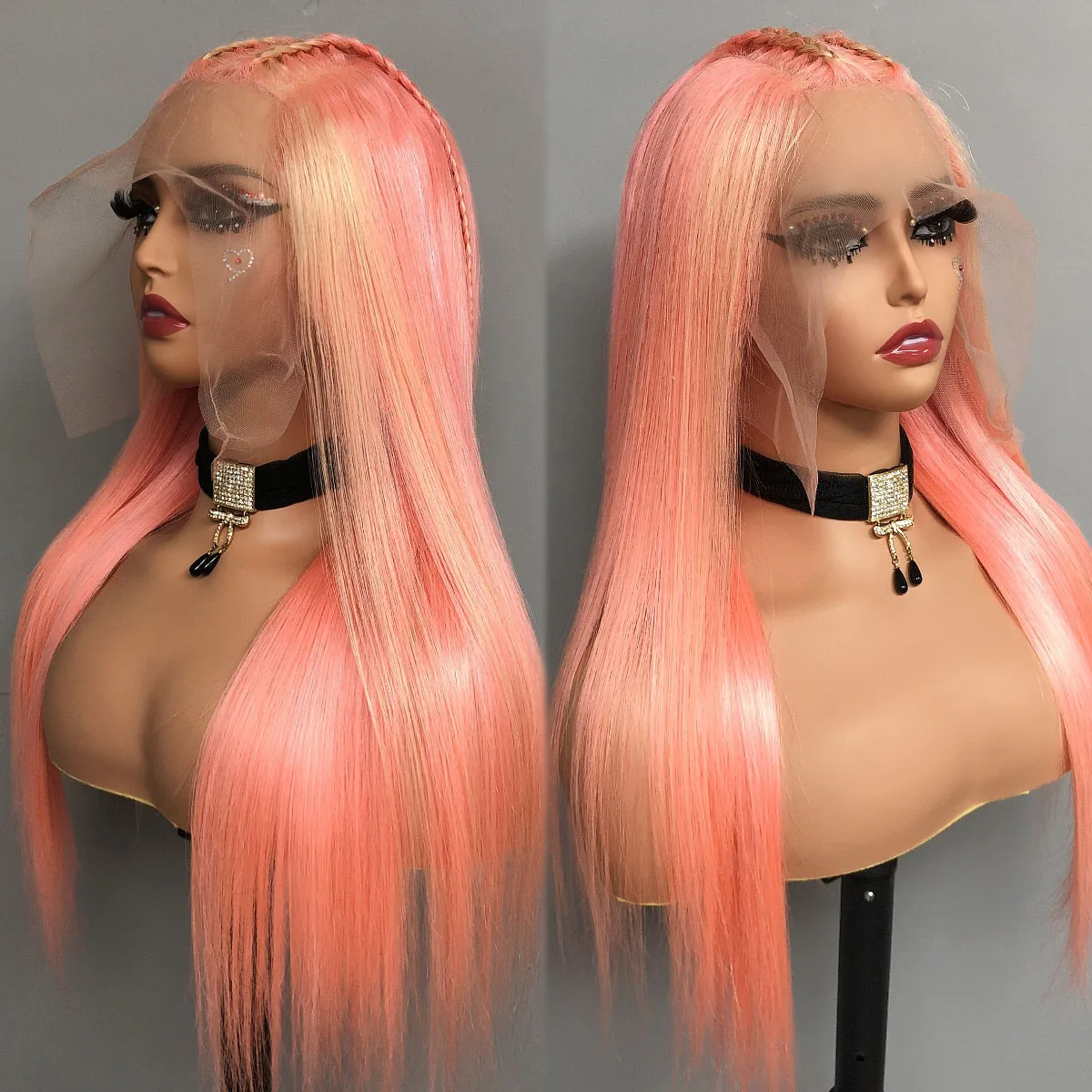 

High Quality Hair Vendor Wig Raw Bresilienne Human Hair Lace Frontal, pink lemon 13*4 Glueless HD Lace Wigs For Black Women