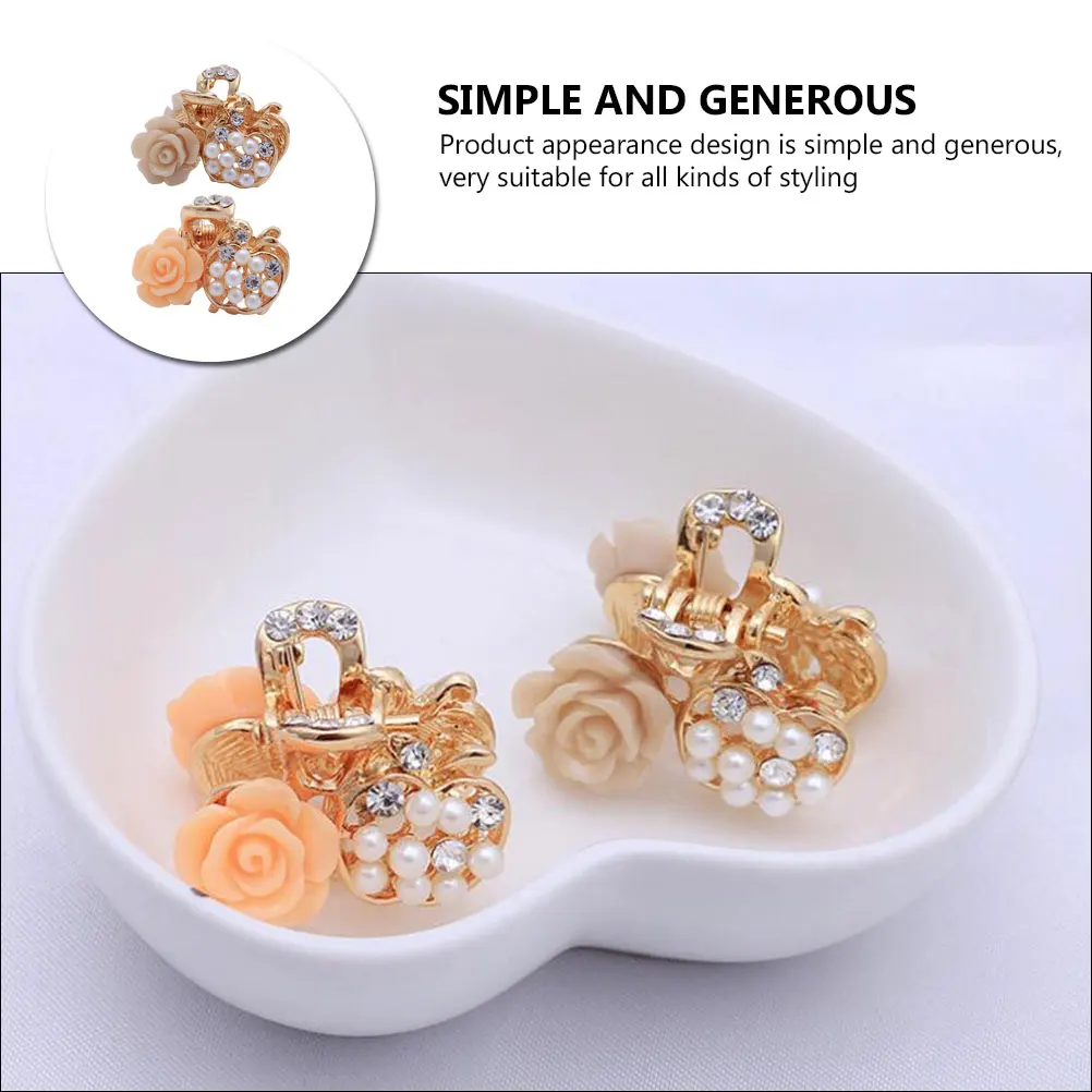 

2pcs Mini Alloy Durable Stylish Hair Hair Claw Barrette Clamp Claw Clips For Women Daily Wear Party Decoration