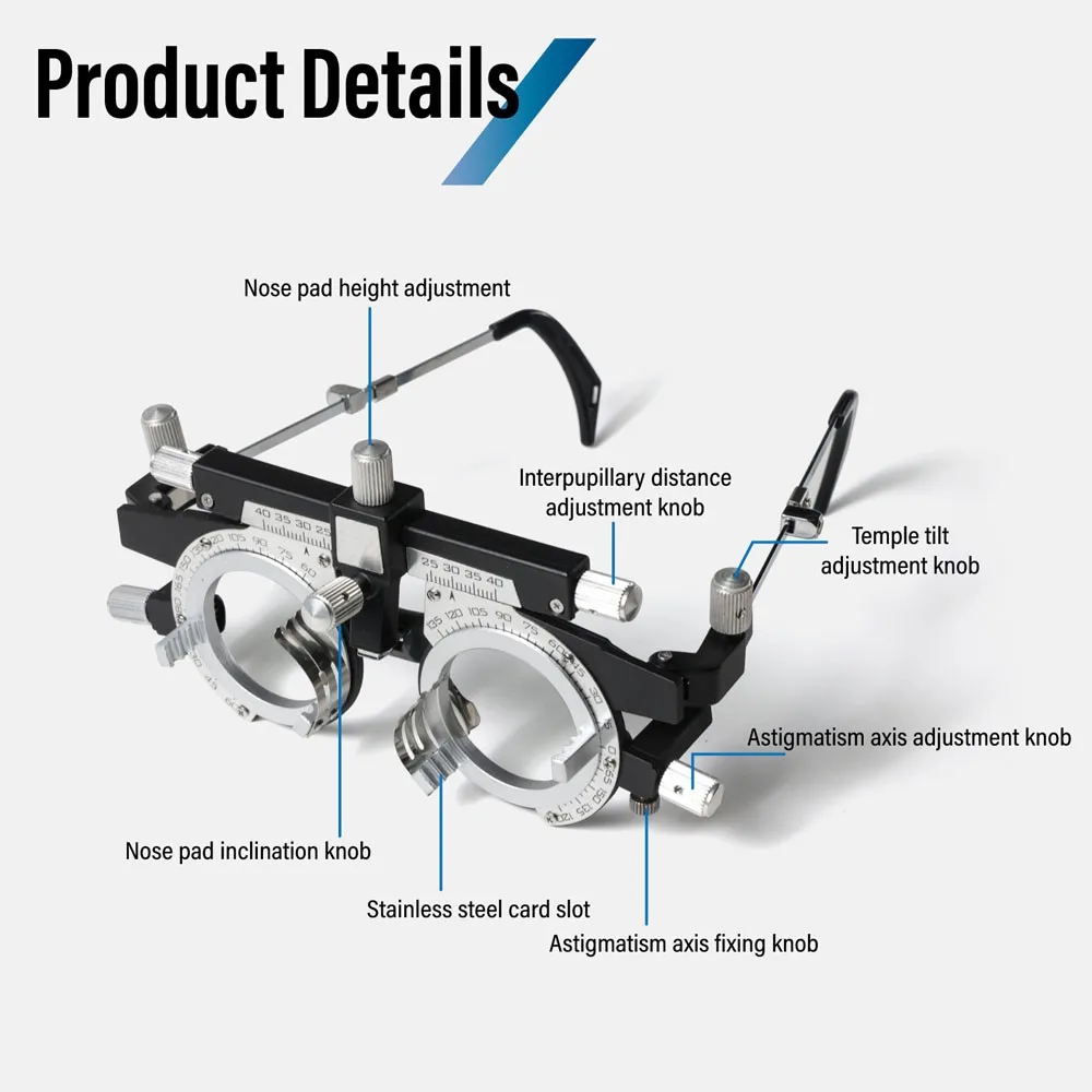 Trial Frame Optical Lens Frame Fully Adjustable Universal Type AF4880 Metal Optical Trial Frame with Lens Flippers Lens Frame image 4