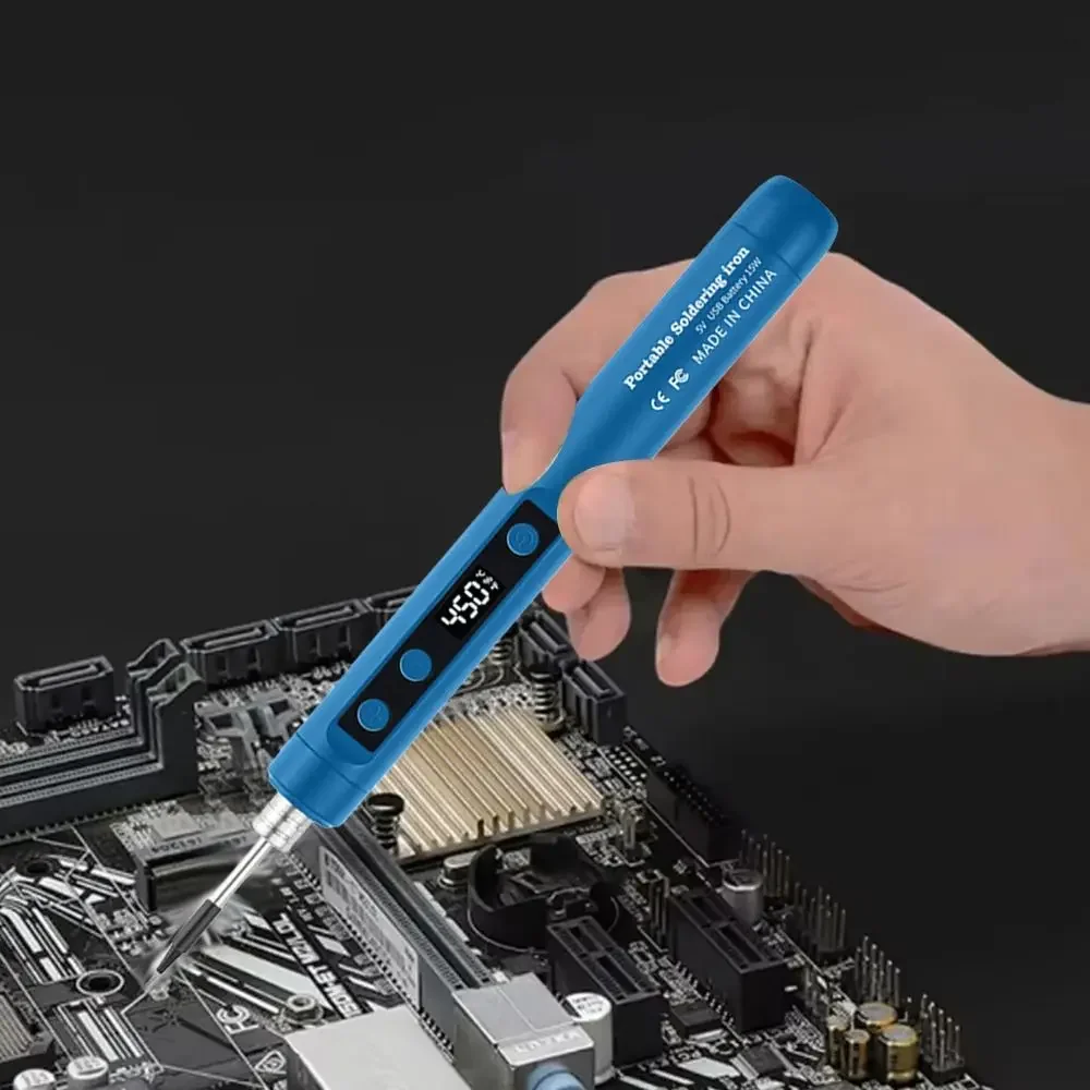 Adjustable Temperature Speed Heating 5V/15W Digital Display Soldering Iron Welding Repair Tool Cordless USB Soldering Iron