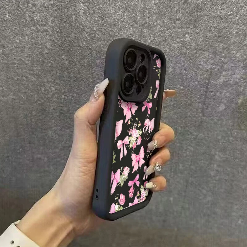 Coque de téléphone en Silicone avec nœuds papillon roses, pour Honor X9C X9A X8C X8B X8A X8 X7A X6B Magic 6 5 400 Lite 300 200 Pro, housse en TPU bonbon