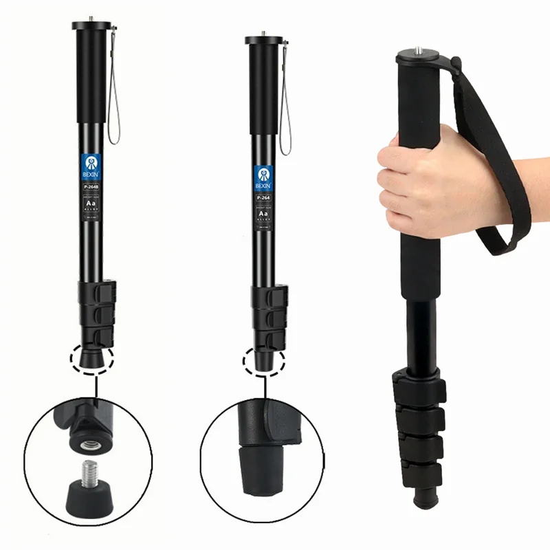 Acessório de tiro de caça de alumínio em forma de v jugo rotativo monopé telescópico vara de caça com alça de ombro