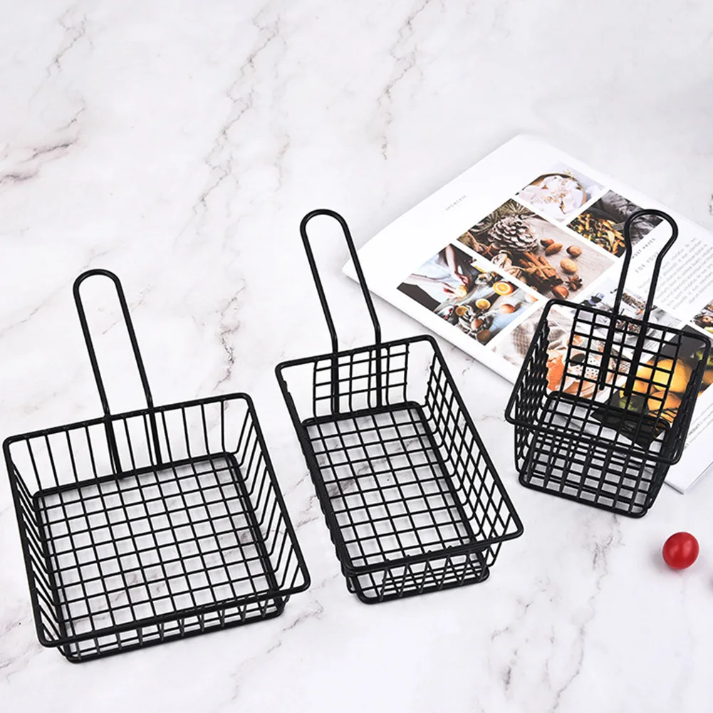 

Wire Basket Chips Basket 8pcs Creative Deep Fried French Fries Basket Mini Stainless Steel Strainers Colanders