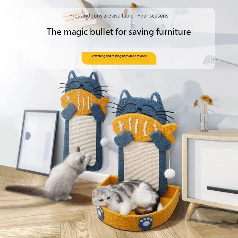 

Si Cat Climbing Frame Cat Scratch Pillar Claw Grinding Claw Grinding Clipboard Vertical Fitness Wall Wear-resistant Cat Toys Pet