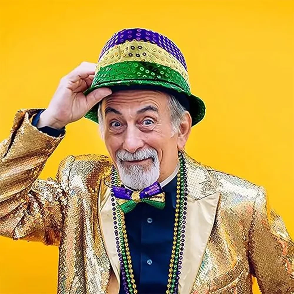 หมวกงานรื่นเริง PESEAR, ชุดหมวกเฟโดร่าประดับกลิตเตอร์, ชุดอุปกรณ์งานรื่นเริง, ส่วนลดงานปาร์ตี้, ชุดอุปกรณ์เสริมเสื้อผ้า