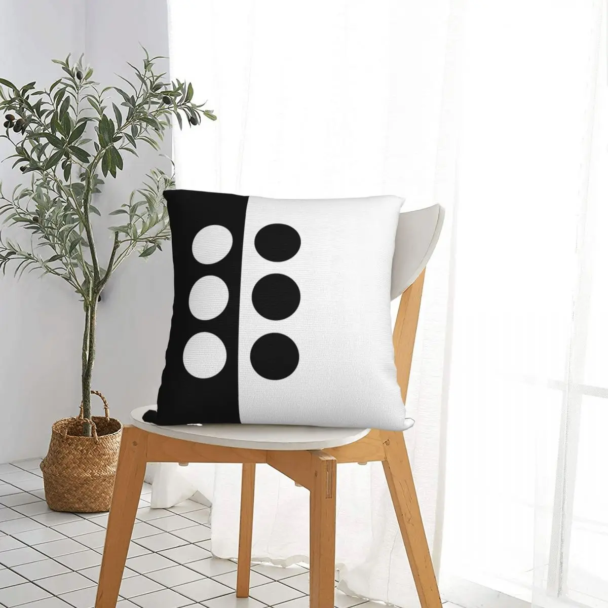 Black And White Mod Design Off Center Circles pillowcase printed cushion cover sofa waist pillow pillow cover