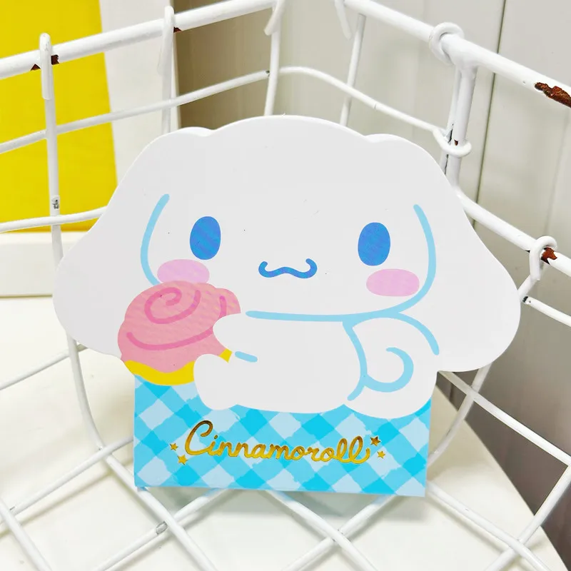 Sanrio Stickers Kuromi Cinnamoroll Melody Note Book Cartoon Cute Pochacco Style Message Paper Kawaii Anime Accessories Toys