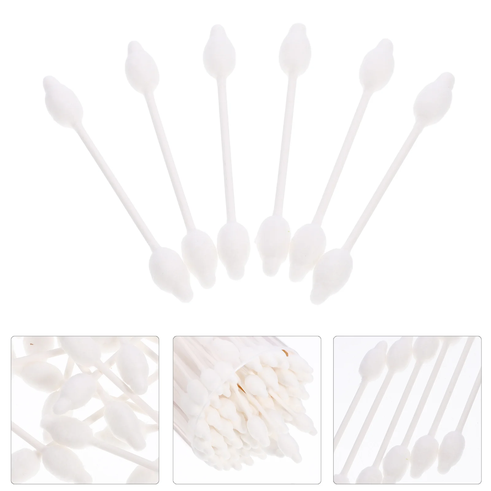 56 قطعة مسحات قطنية للأطفال على شكل قرع أمان طبيعي برأسين لشمع الأذن وزر البطن وتنظيف المكياج والحرف اليدوية