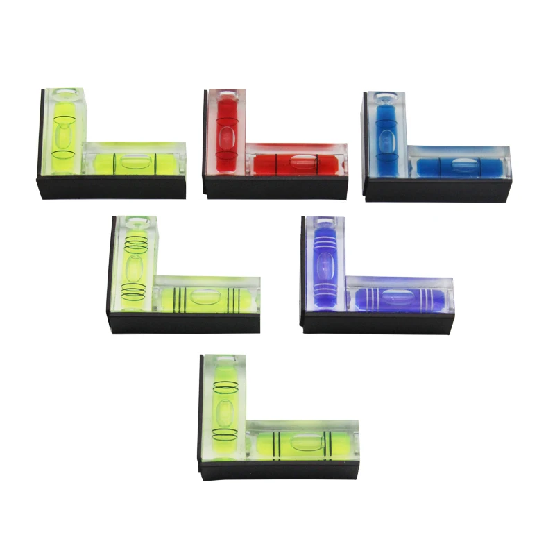 Acrylic L-shaped level, side magnetic portable level, mini horizontal bubble