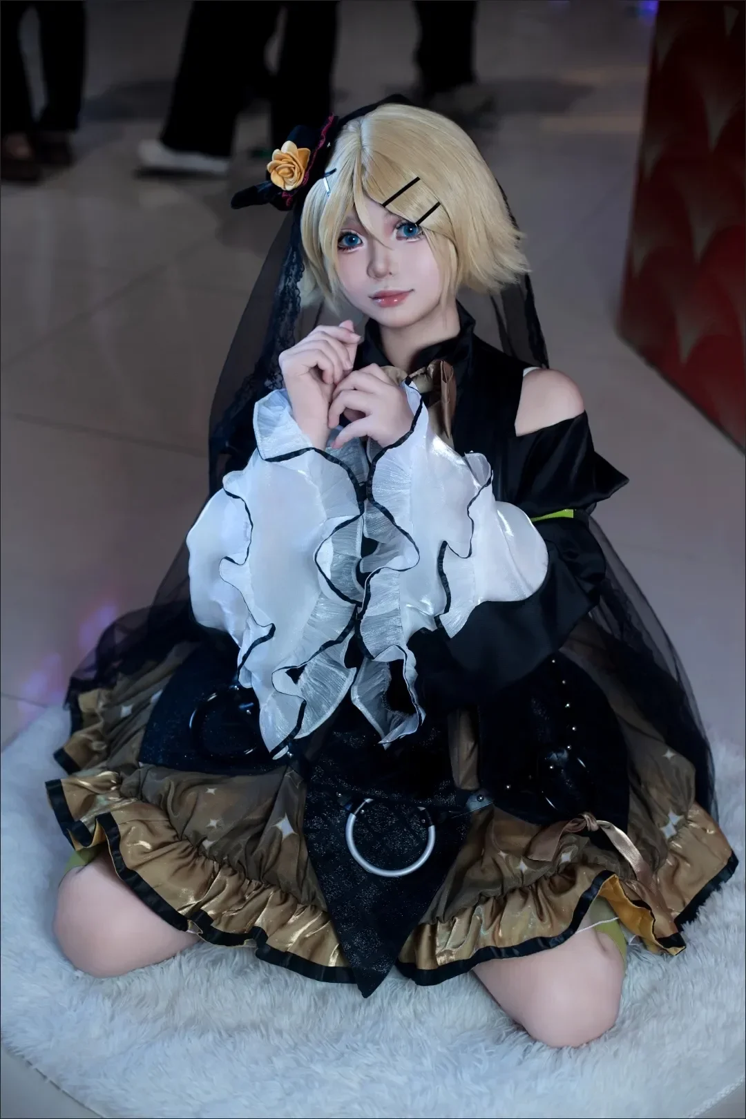 

Kagamine Cosplay Rin Costume Lolita Kimono Uniform for Halloween Christmas Party Masquerade Anime Shows