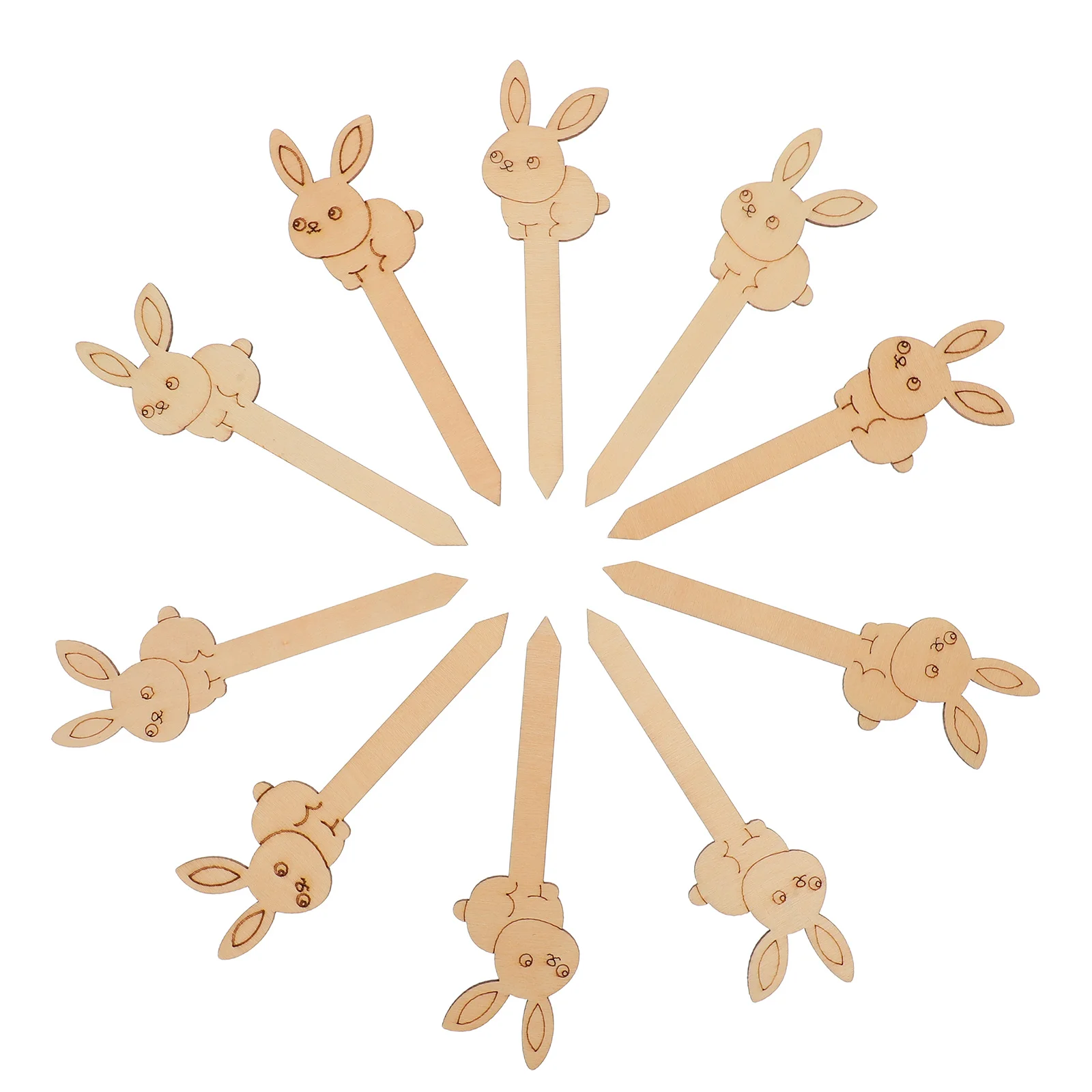 

10 Pcs Wooden Bookmark Blank Marker Tag Pretty Decorative Cartoon Animal Markers Page Label Hanging Tags Books Miss