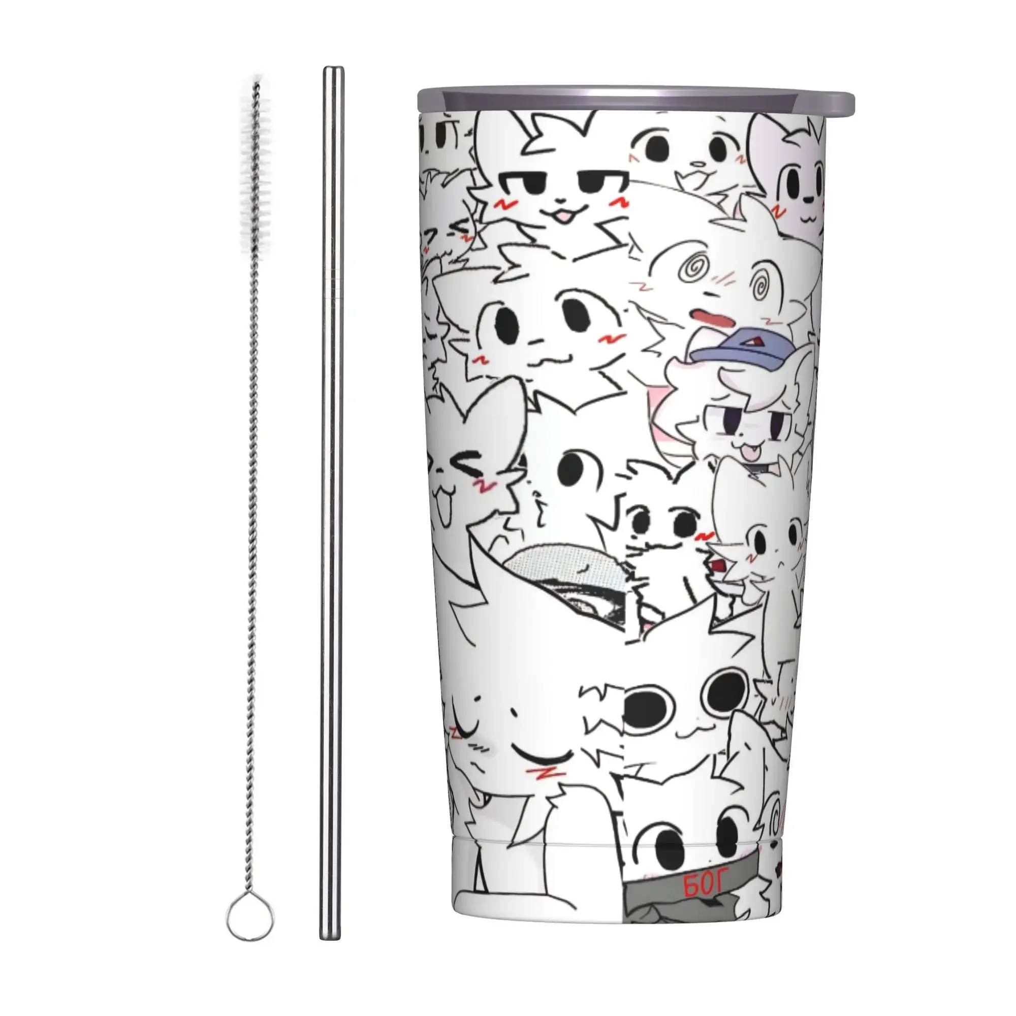 Boykissers Silly Cat Tumbler Vacuum Insulated Music Game Thermal Cup Stainless Steel Double Wall Mugs Hot Cold Drink, 20oz