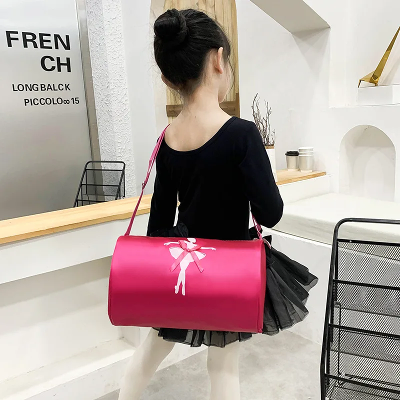 

Kids School Backpack Fashion Bowtie Girl Horizontal Cylinder Latin Ballet Schoolbag Versatile Causal Children Dance Storage Bags