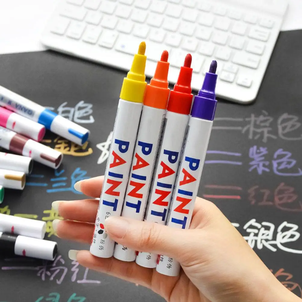 Paint Pen Waterproof Cars Wheel Tire Oily Mark Pen Auto Rubber Tyre Paint Pen Quick Dry Marker Graffiti DIY Touch NEW