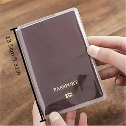 1-3PCS Passport Protective Cover Transparent Frosted, PVC Material Waterproof Document Case