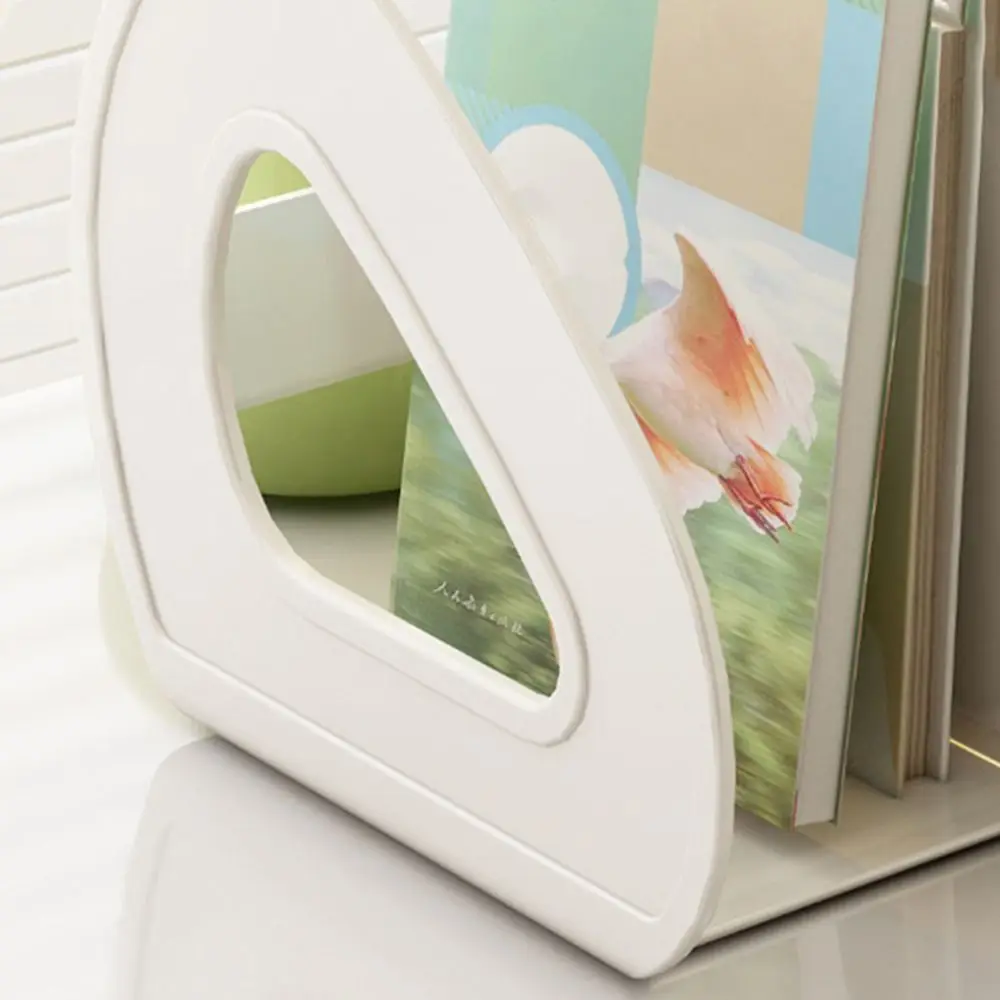 

Portable Plastic Desktop Book Stand Transparent Save Space Student Book Shelf with Handle Desk Storage Rack File