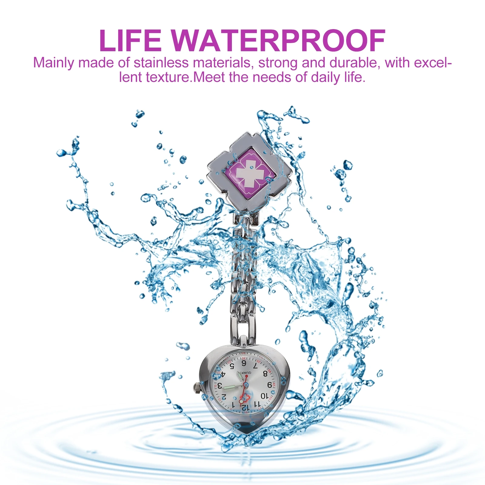 

Shine Love Watch Father Watches for Nurses Glass Mirror Fashion Creative Pocket