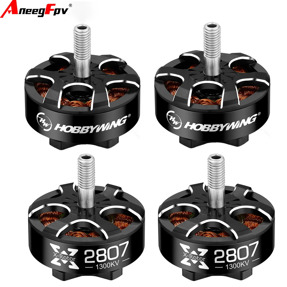 

4 шт. HOBBYWING Xrotor 2807/2812 900/ 1100/1300KV 4-6S 1500KV 4-5S/1700KV 3-4S черные бесщеточные двигатели для гоночного дрона FPV