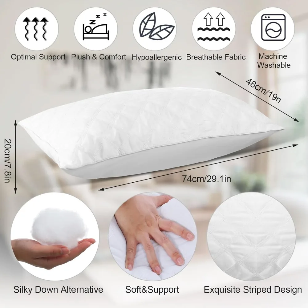 20 Pack Queen Size Pillows for Sleeping Bed Pillow Inserts Hotel Pillows in Bulk for Stomach Freight Free Home Textile