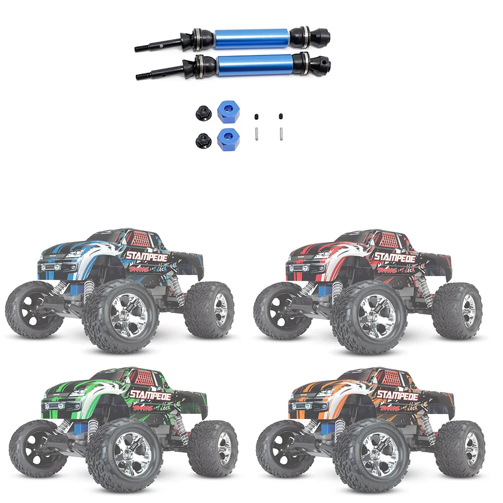 2Pcs Metal Rear Drive Shaft CVD for 1/10 Slash Stampede Hoss VXL 2WD RC Car Upgrade Parts,Blue