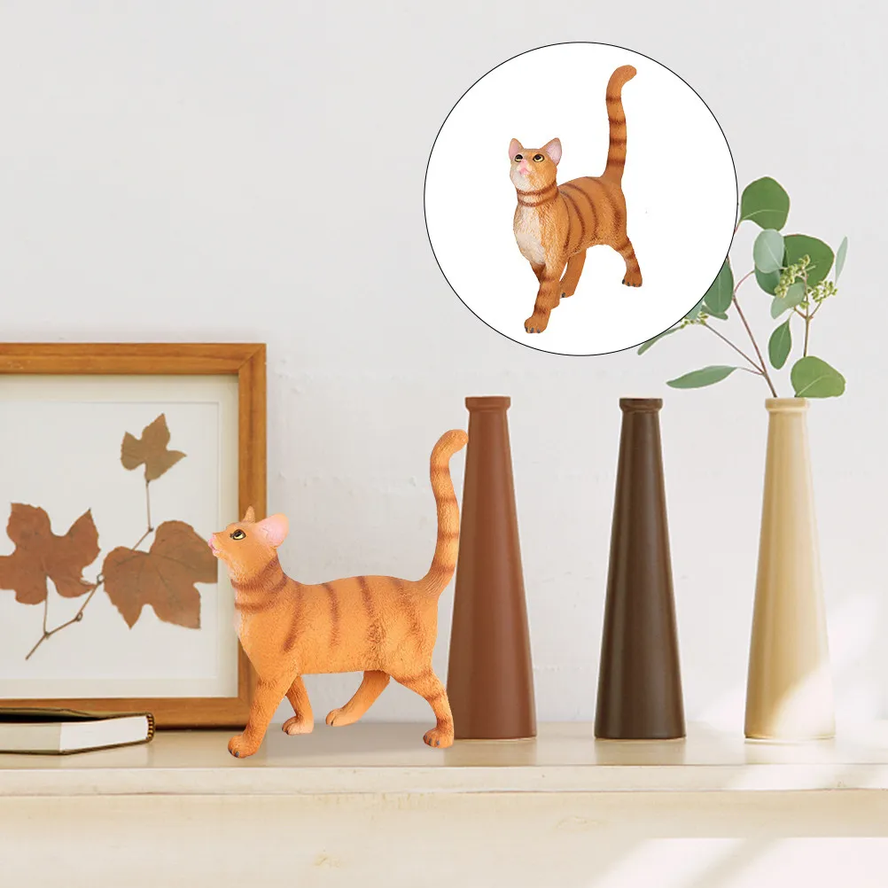 Lifelike Static Kitten Statue Premium Plastic Material Safe Vivid Design Educational Animal Ornament Desktop Home Decor Indoor