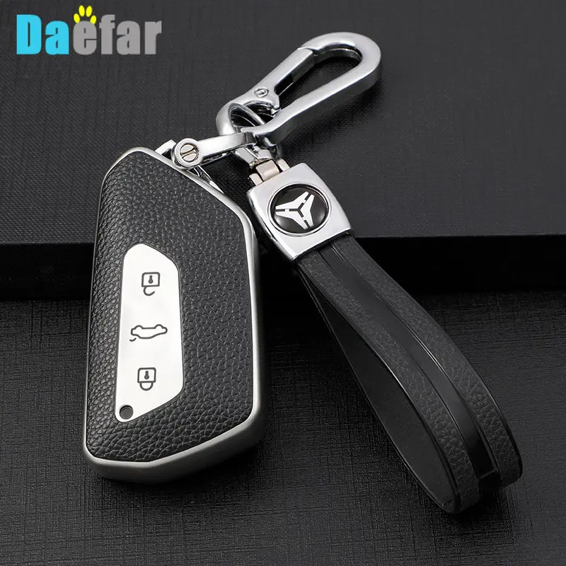 TPU Leather Car Key Case Cover Fob for Volkswagen for VW Golf 8 MK8 GTI MK8 ID 4 ID 6 ID 3 Protect Shell Keychain Accessories