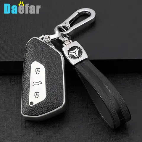 TPU Leather Car Key Case Cover Fob for Volkswagen for VW Golf 8 MK8 GTI MK8 ID 4 ID 6 ID 3 Protect Shell Keychain Accessories 6 best sales vw id key case - №1