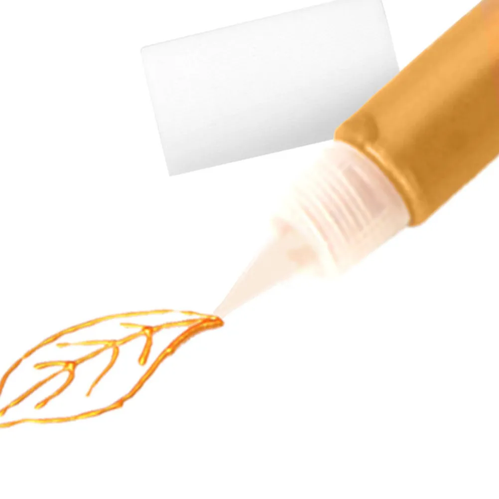 6Pcs Golden 3D Effect Paint Pens Fine Line Art Drawing Tool Ergonomic Design for Watercolor Painting Childrens Graffiti Craft