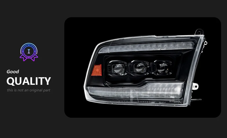 Auto Parts For Dodge RAM Headlights 2009-2018 1500 2500 3500 latest Styling LED DRL Three Projector Car Accesorios Modified