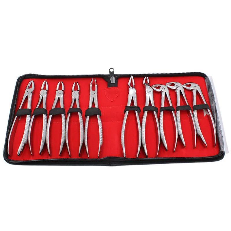 VV Dental Zahn Extraktion Forcep Kit Erwachsene 10 stücke Chirurgische Zähne Extraktion Forcep Rutschfeste Griff Design Zahnmedizin Werkzeug – Detail 5
