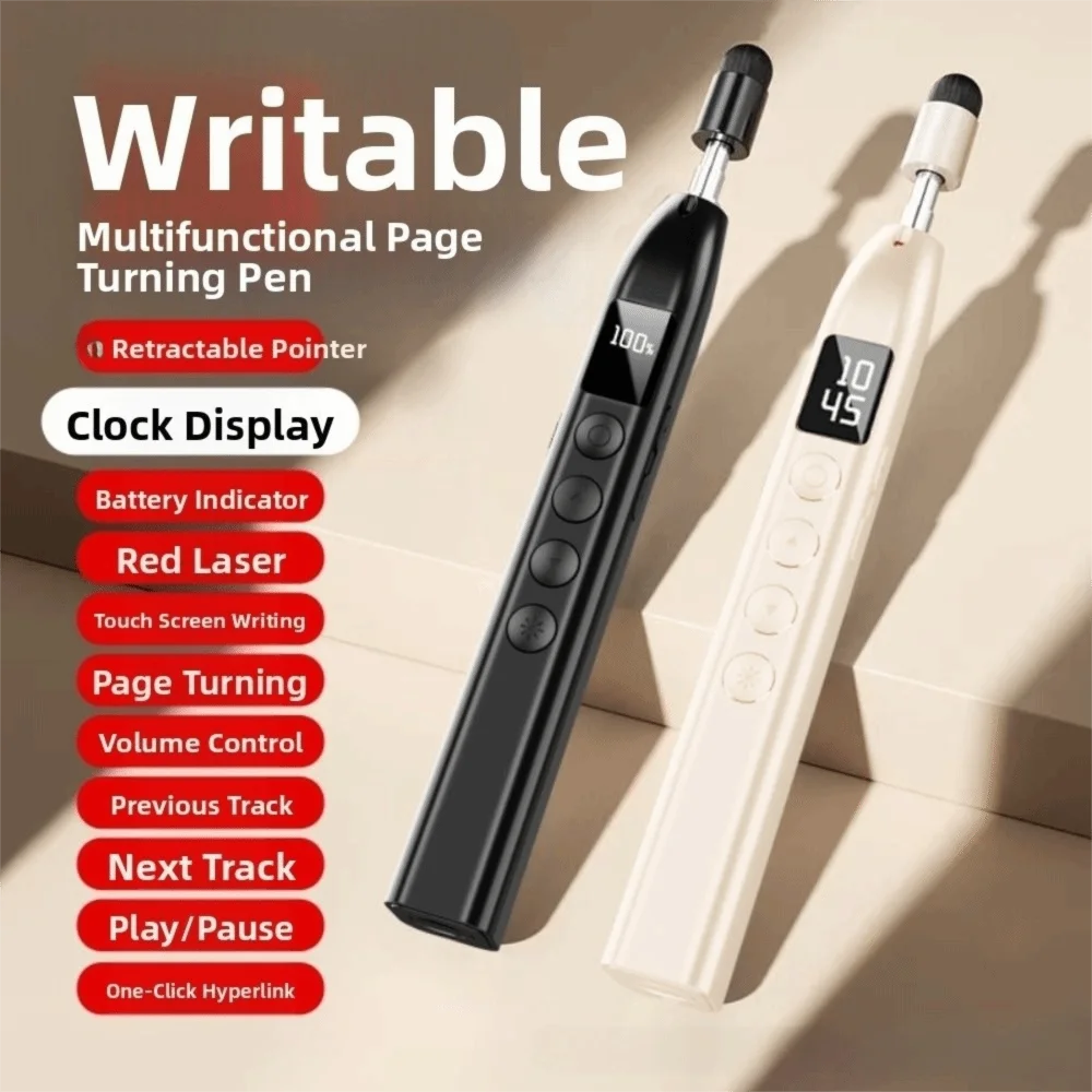 

RF2.4GHz Remote Control Page Turning Pen Infrared Versatile Multimedia Page Turner USB Charging Classroom Pointer