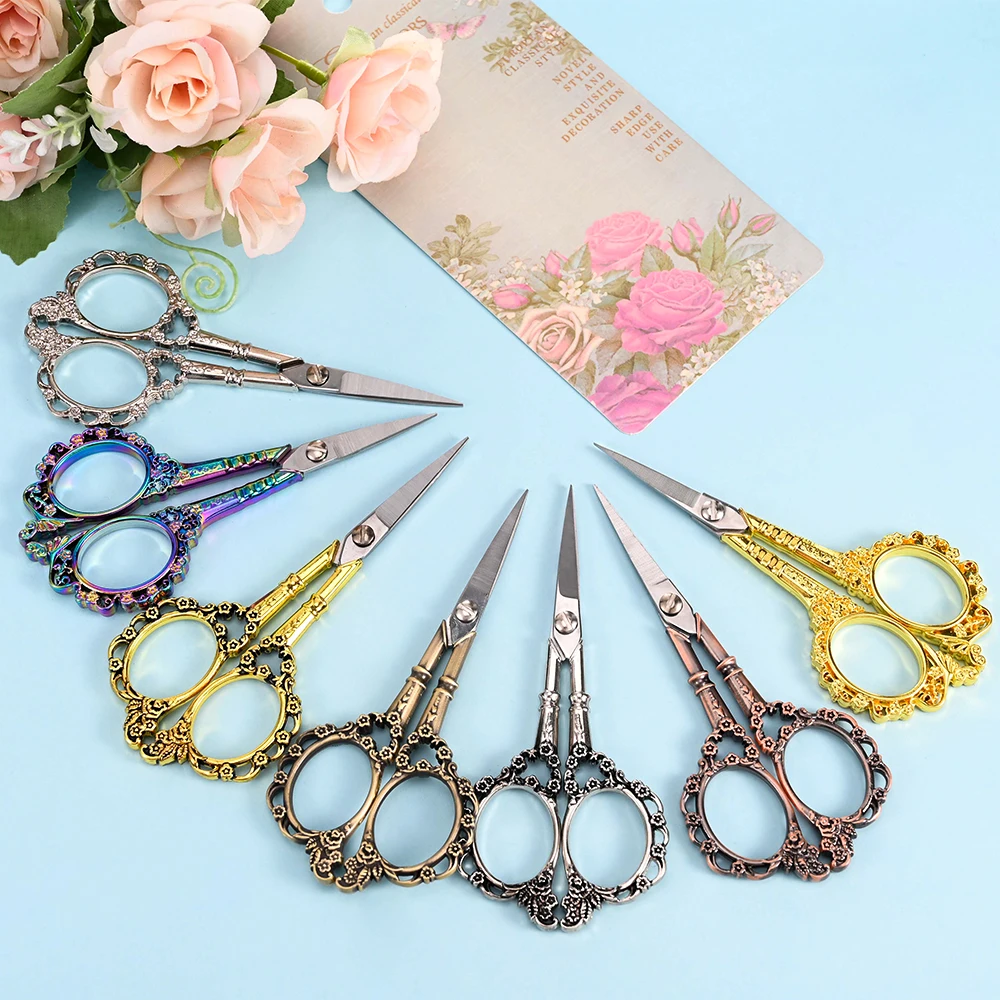 1PC Professional Manicure Cuticle Scissors Vintage Stainless Steel Multi-Function Beauty Scissors Eyebrow, Eyelash,Manicure Tool