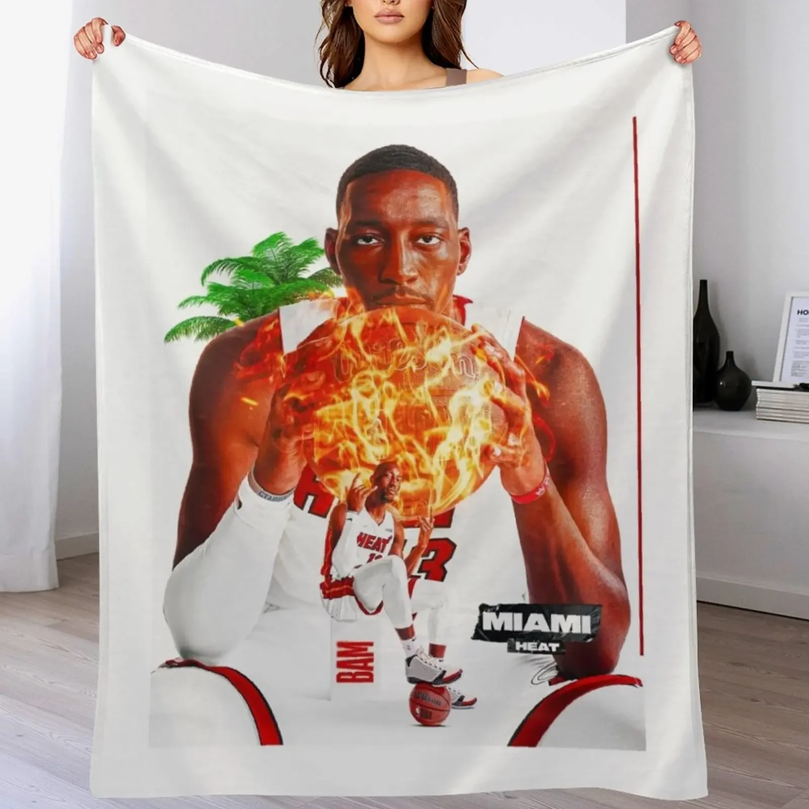 Bam Adebayo Throw Blanket Warm Accent Blanket for Living Room Decoration