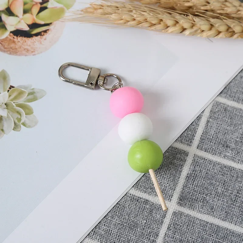 Simulated Meatball String Keychain Creativity Fashion Colorful Food Round Model Car Bag Hanging Decoration Gift jewels llaveros