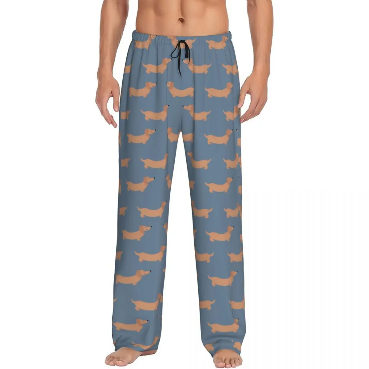 

Custom Print Dachshund Dog Pajama Pants Men's Sausage Dogs Sleep Sleepwear Bottoms with Pockets