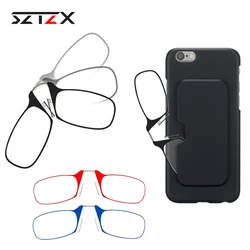 Nose Clip on Reading Glasses Anti Blue Light without temple +1.0 - +3.5 Legless Lazy Glasses Unisex Hyperopia Optical Eyeglasses