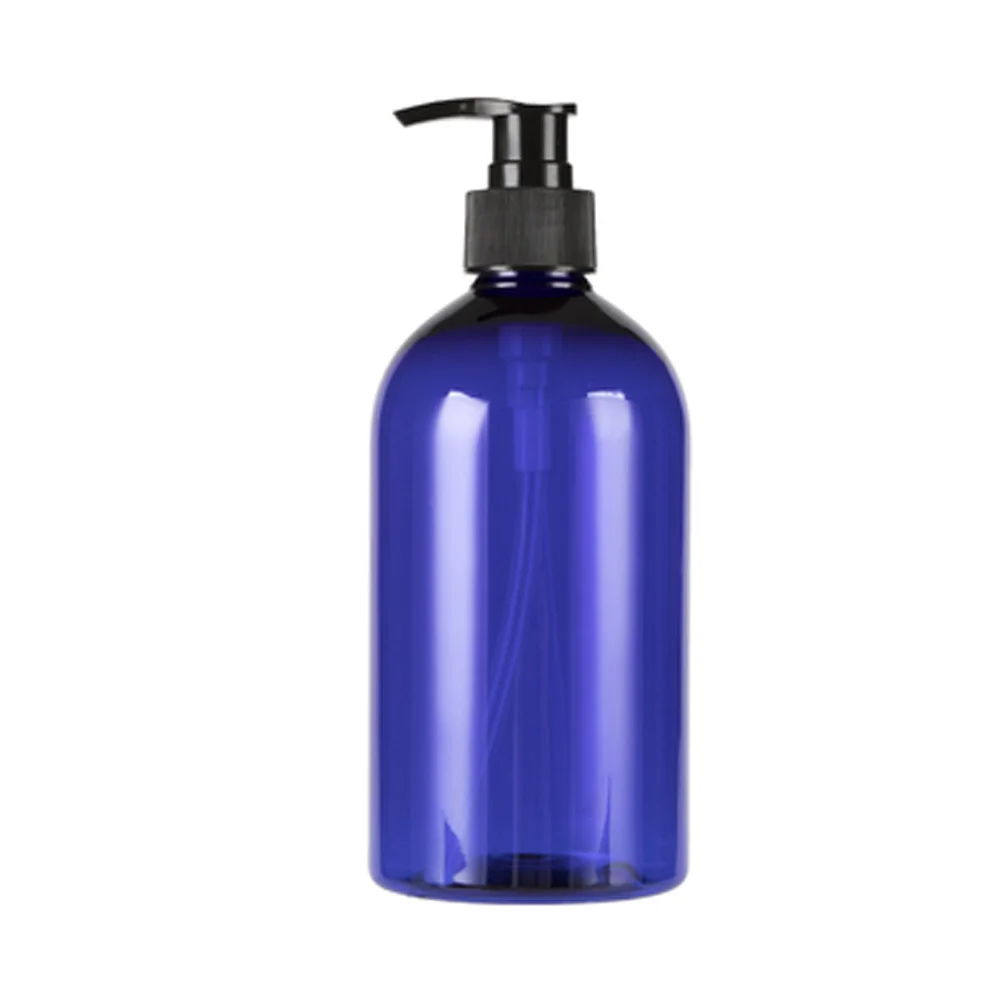 

500ml blue color available Refillable Squeeze plastic lotion bottle with black pump sprayer PET Plastic Portable lotion Bottle