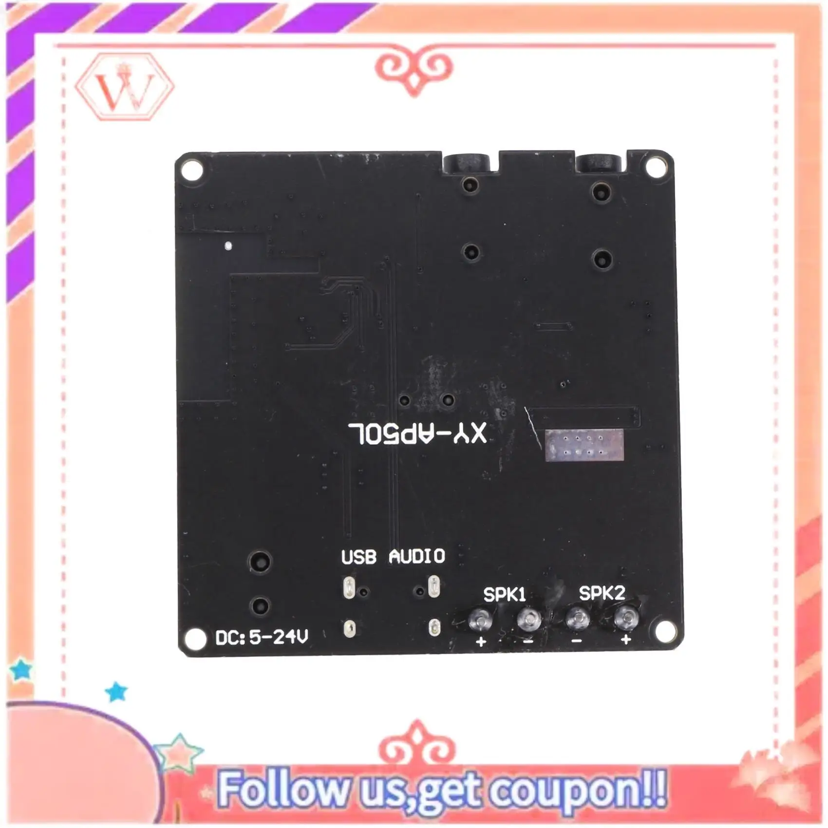 

Upgraded 2X XY-AP50L Mini Bluetooth 5.0 50W+50W Wireless Audio Power Digital Amplifier Board Stereo Amp 3.5MM AUX USB APP
