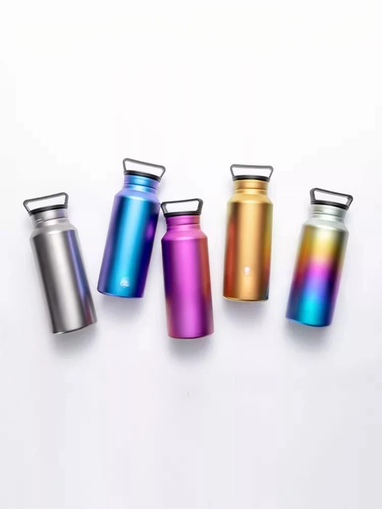 Outdoor multi-color portable titanium bottle accompanying cup TW-800