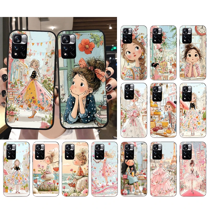 

Lovely Girl Funda Phone Case For Xiaomi Redmi note 14 Pro 14 13 12 11 10 Pro 14S 12S 11S Redmi 14C 13C 10