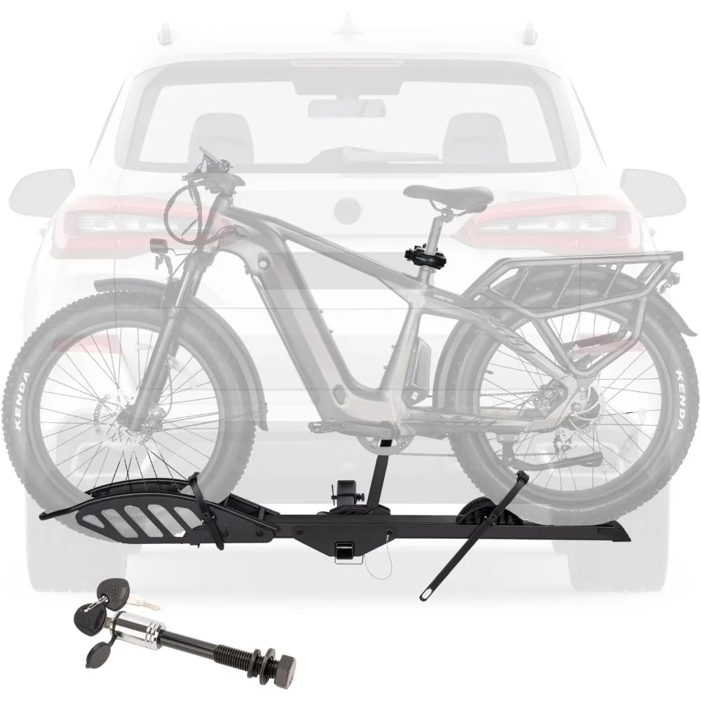 E1 Hitch 1 EBike Rack with Ramp&Lock,100 lbs Capacity Single Mount Platform Style