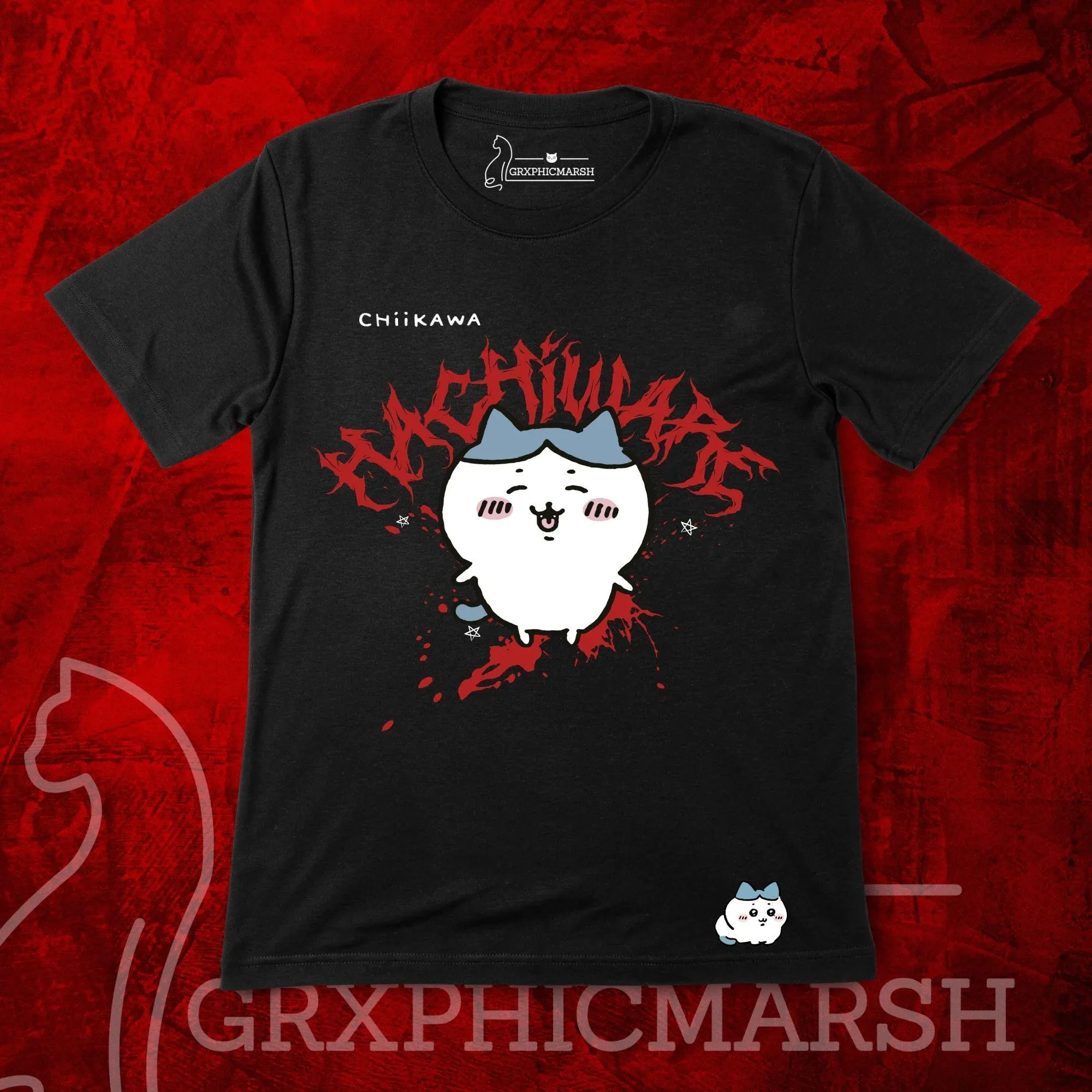 Chiikawa Kawaii Anime Tee Unisex Short Sleeve Tops Casual Daily Outfit Lovely Character Print T‑Shirt For Men Women