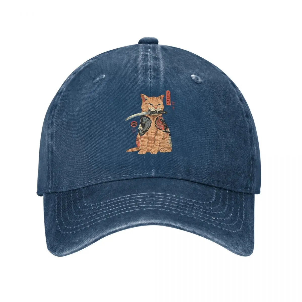 Summer Cap Sun Visor Kawaii Samurai Cat Hip Hop Caps S-Samurai Cowboy Hat Peaked Hats