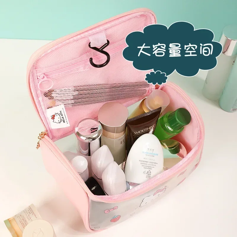 ハローキティのかわいい化粧品バッグ,女性用収納ボックス,トイレタリー,化粧ポーチ,財布オーガナイザー,ジッパー