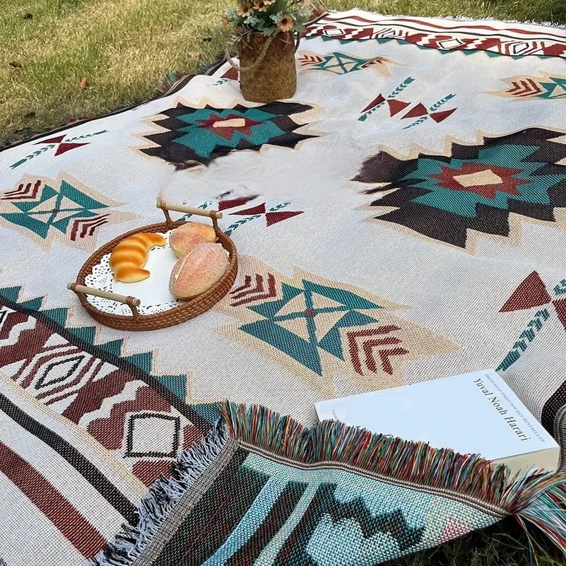 Couverture Aztec surdimensionn - Boho Throw Blanket Fringe avis et prix