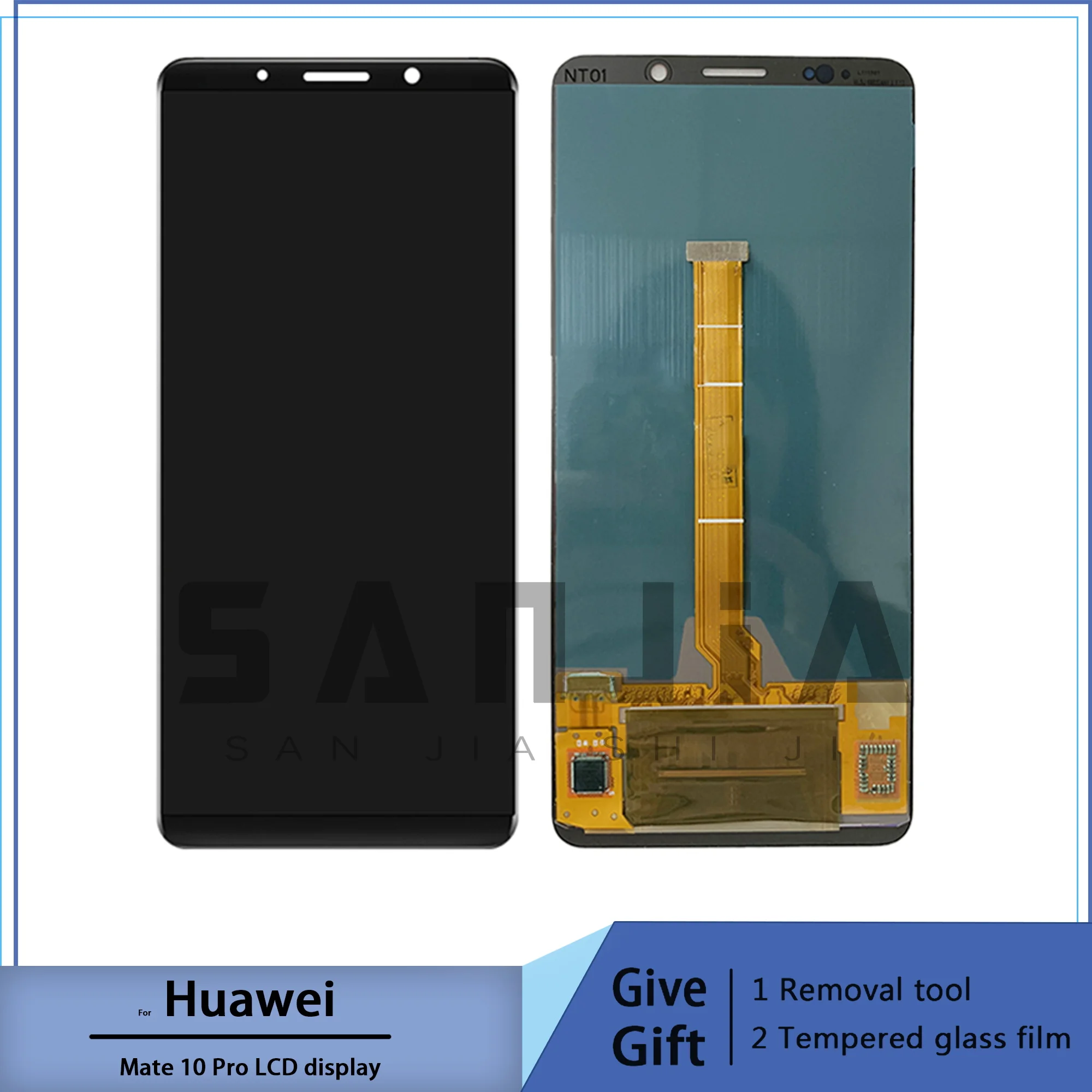 Tela lcd para huawei mate 10 pro, tela de toque digitalizada para substituição em huawei mate 10 pro com moldura