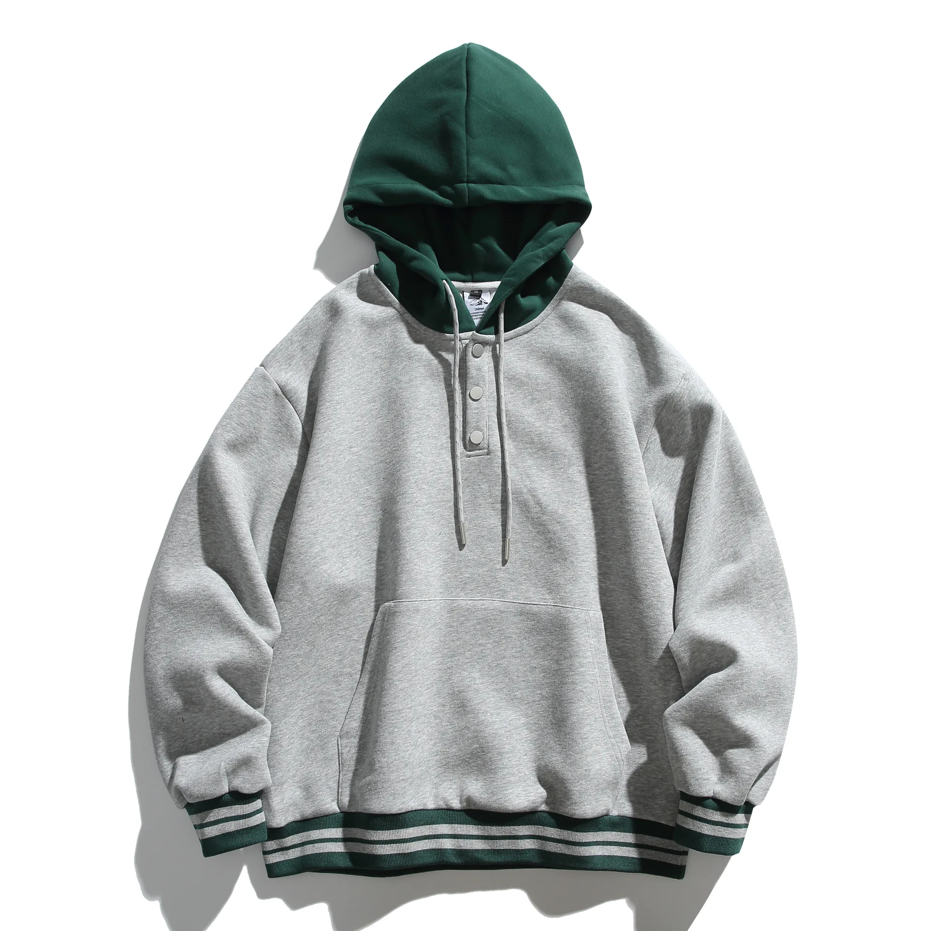 

Akkad Kut 2026 New Men Splice Hooded Streetwear Fashion Loose Casual Pullover Sweatshirt Women Oversize Hoodies Jacket Tops