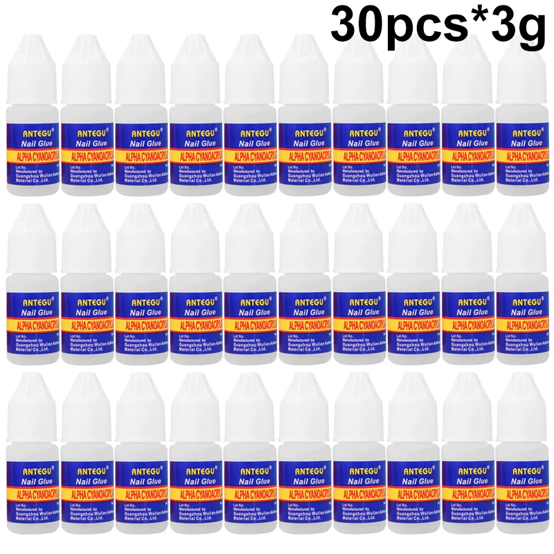 Adhesivo súper adhesivo transparente de larga duración 3g, 5/10/20 piezas, pegamento para uñas de secado rápido para uñas acrílicas, herramientas para diamantes de imitación