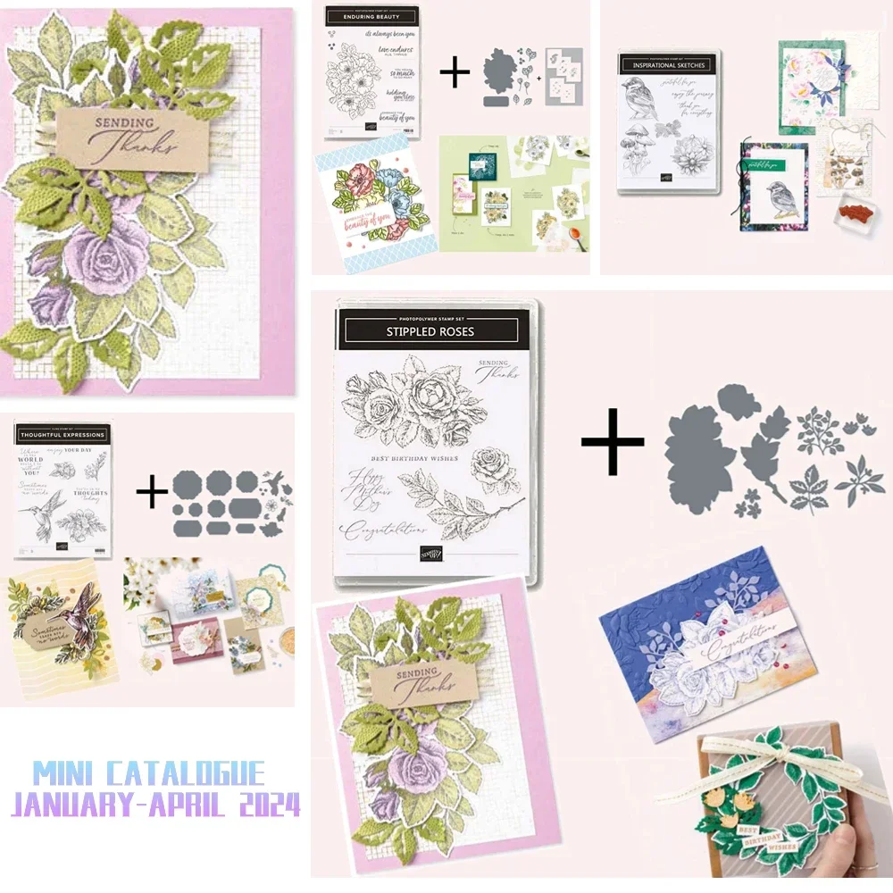 MINI CATALOGUE JANUARY-APRIL 2024 Metal Cutting dies & Stamps For Scrapbooking Stencil Embossing Mold DIY Making Stampin UP