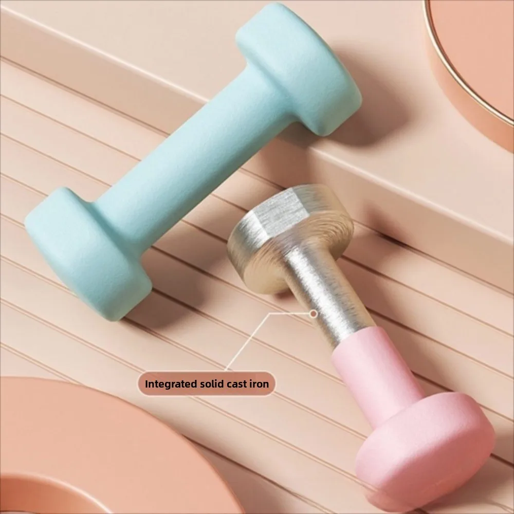 2pcs Flat Head Gym Dumbbells Anti Rolling Neoprene Yoga Dumbbell Non Slip 1/2/3/4/5kg Weight Training Workout Tool Women Men